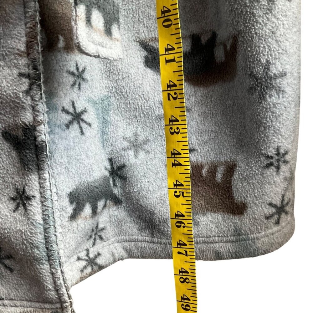 Erika Taylor Country Medium Fleece Long Robe Bear Snowflake Cozy Southwestern - Picture 3 of 13